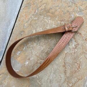 Vintage 90s BrownCroc Embossed Faux Leather Belt